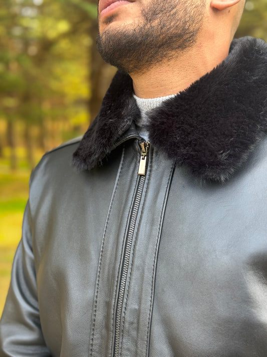 Jacket Pilote (100 %cuir ) fourrure démontable